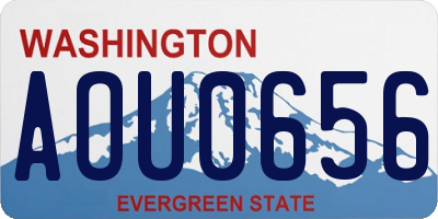 WA license plate AOU0656