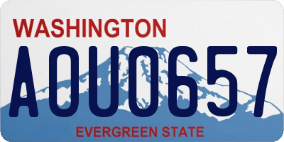 WA license plate AOU0657