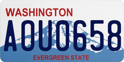 WA license plate AOU0658