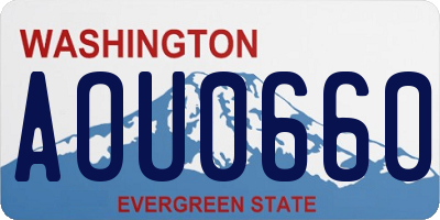 WA license plate AOU0660