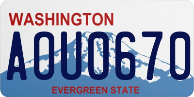 WA license plate AOU0670