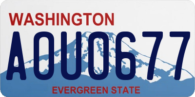 WA license plate AOU0677