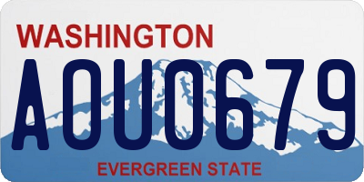 WA license plate AOU0679