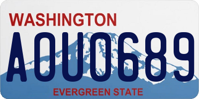 WA license plate AOU0689