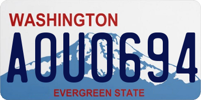 WA license plate AOU0694