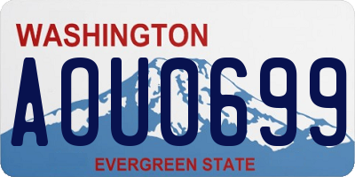 WA license plate AOU0699