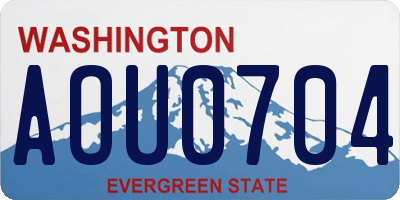 WA license plate AOU0704