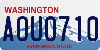 WA license plate AOU0710