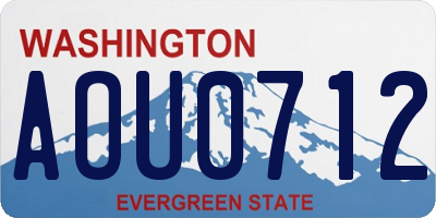 WA license plate AOU0712