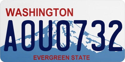 WA license plate AOU0732