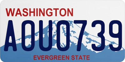 WA license plate AOU0739