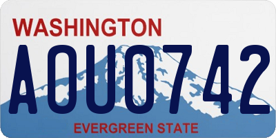 WA license plate AOU0742