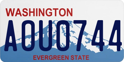 WA license plate AOU0744