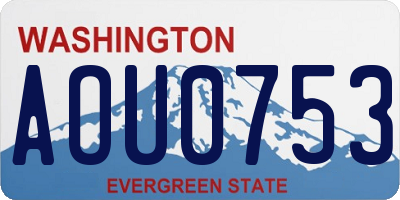 WA license plate AOU0753