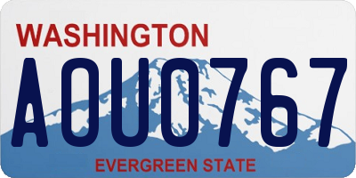 WA license plate AOU0767