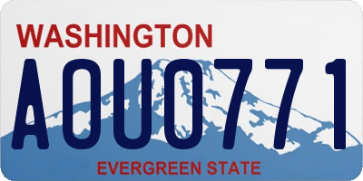 WA license plate AOU0771