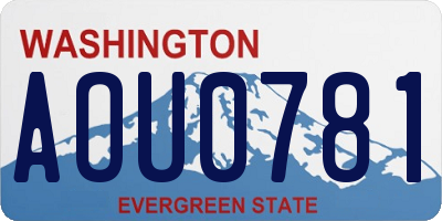 WA license plate AOU0781