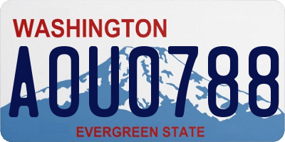 WA license plate AOU0788