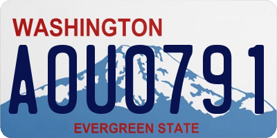 WA license plate AOU0791