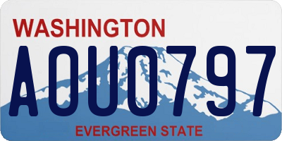 WA license plate AOU0797