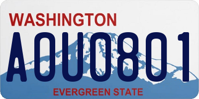 WA license plate AOU0801