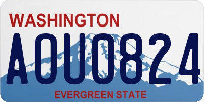 WA license plate AOU0824