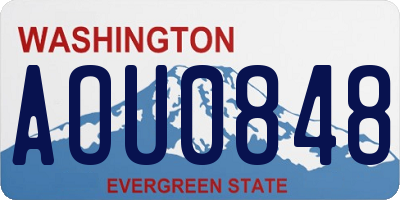 WA license plate AOU0848