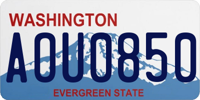 WA license plate AOU0850