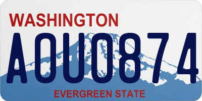 WA license plate AOU0874
