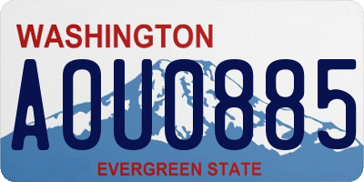 WA license plate AOU0885