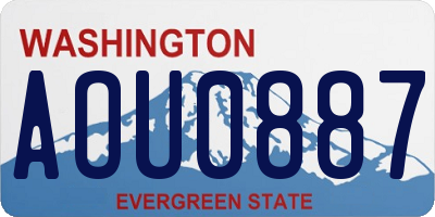 WA license plate AOU0887