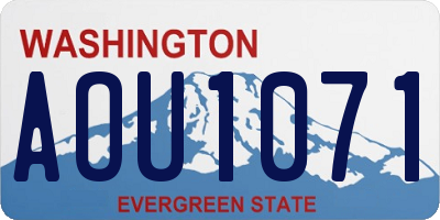 WA license plate AOU1071