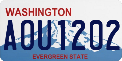 WA license plate AOU1202