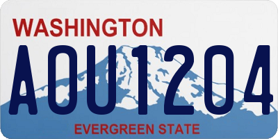 WA license plate AOU1204