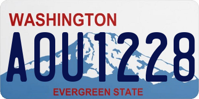 WA license plate AOU1228
