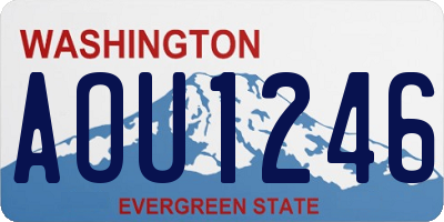 WA license plate AOU1246
