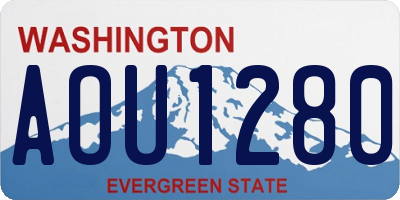 WA license plate AOU1280
