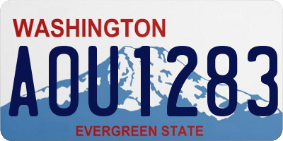 WA license plate AOU1283