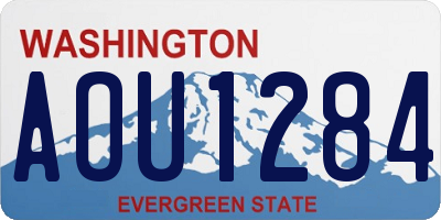 WA license plate AOU1284