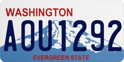 WA license plate AOU1292