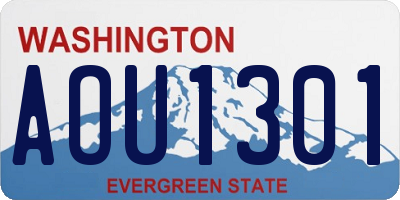 WA license plate AOU1301