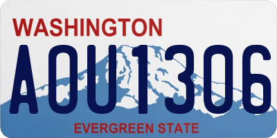 WA license plate AOU1306