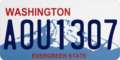 WA license plate AOU1307