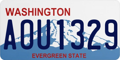 WA license plate AOU1329