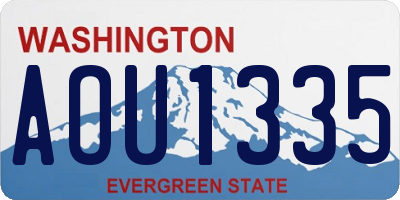 WA license plate AOU1335