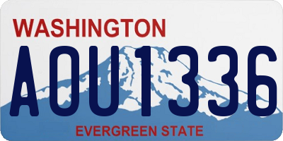 WA license plate AOU1336