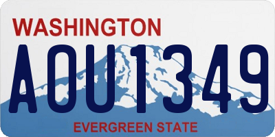 WA license plate AOU1349