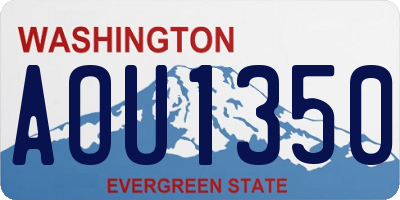 WA license plate AOU1350
