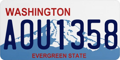 WA license plate AOU1358