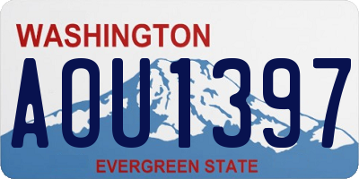 WA license plate AOU1397